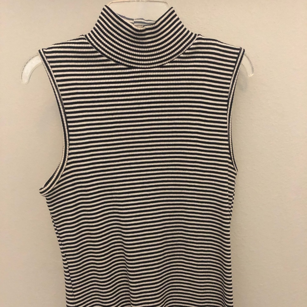 Black and white stripes mini dress